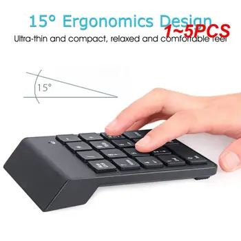 1 ~ 5ШТ Мини-беспроводная цифровая клавиатура с частотой 2,4 ГГц, цифровая клавиатура с 18 клавишами, цифровая клавиатура Pave для ноутбука бухгалтера, ноутбуков, планшетов